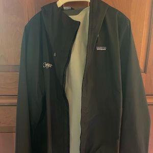Customized black Patagonia rain jacket